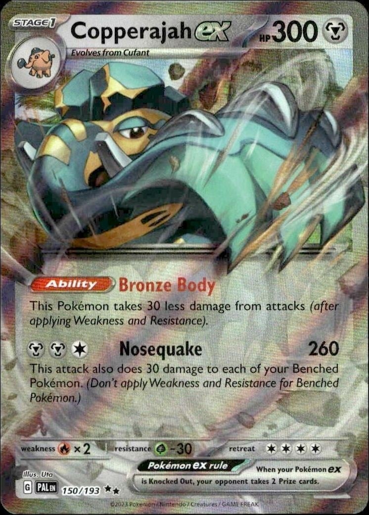 Copperajah Ex 2021 Pokémon Paldea Evolved #150/193 Pokémon Card - Front 2021 Pokémon Paldea Evolved Copperajah Ex #150/193 Pokémon card front