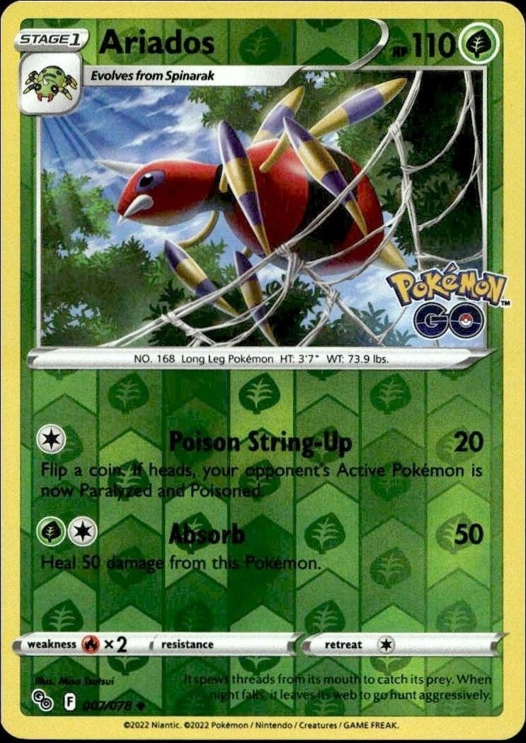 2015 Pokémon Go Ariados #007/078 trading card