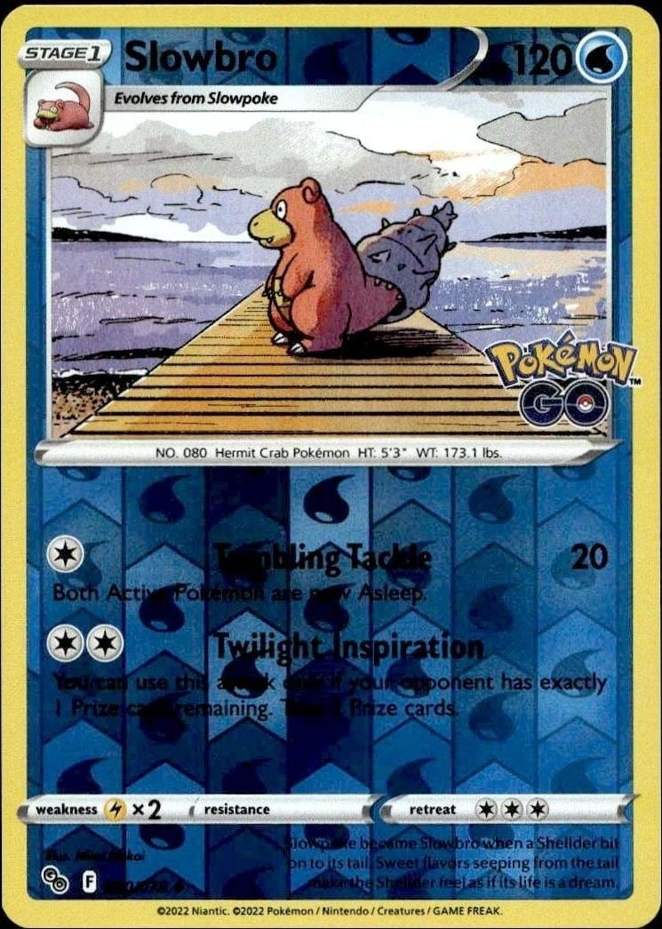 2016 Pokémon Go Slowbro #020/078 trading card