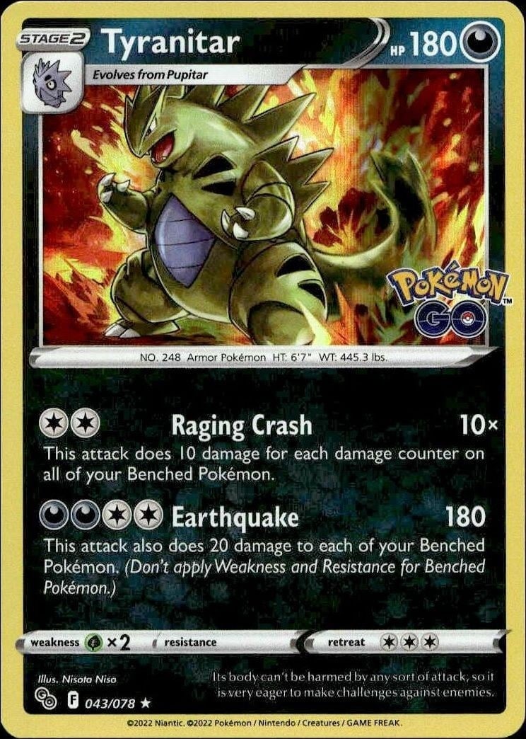 2015 Pokémon Go Tyranitar #043/078 trading card