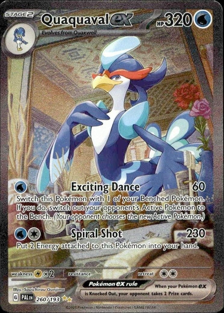 Quaquaval Ex 2023 Pokémon Paldea Evolved #260/193 Pokémon Card - Front 2023 Pokémon Paldea Evolved Quaquaval Ex #260/193 Pokémon card front