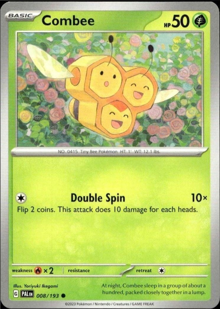 Combee 2023 Pokémon Paldea Evolved #008/193 Pokémon Card - Front 2023 Pokémon Paldea Evolved Combee #008/193 Pokémon card front