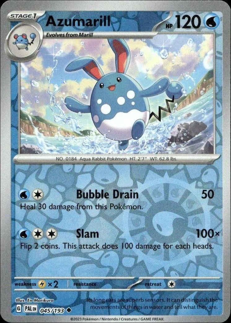 Azumarill 2023 Pokémon Paldea Evolved #045/193 Pokémon Card - Front 2023 Pokémon Paldea Evolved Azumarill #045/193 Pokémon card front