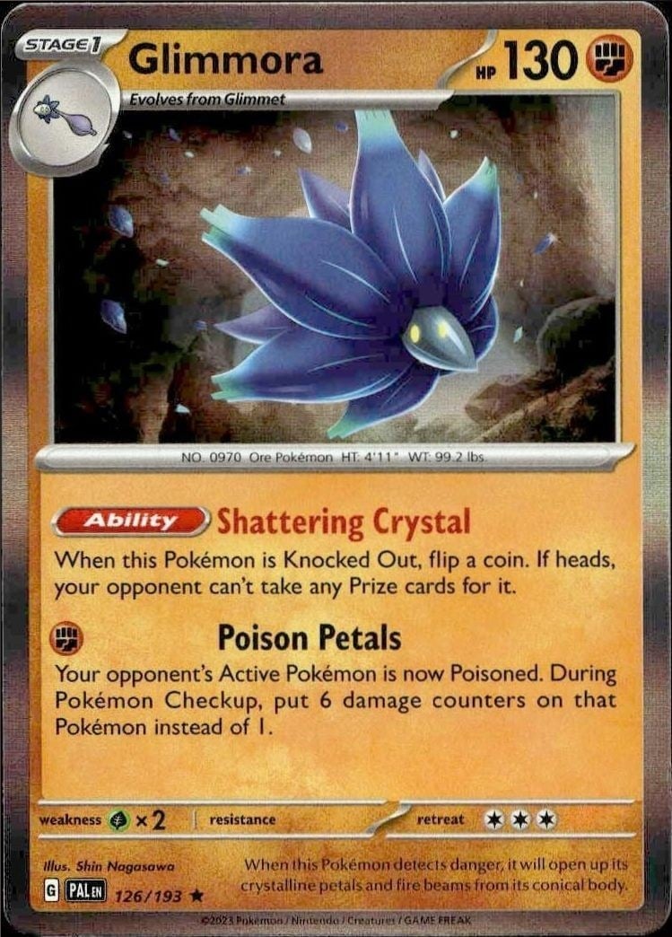 Glimmora 2023 Pokémon Paldea Evolved #126/193 Pokémon Card - Front 2023 Pokémon Paldea Evolved Glimmora #126/193 Pokémon card front