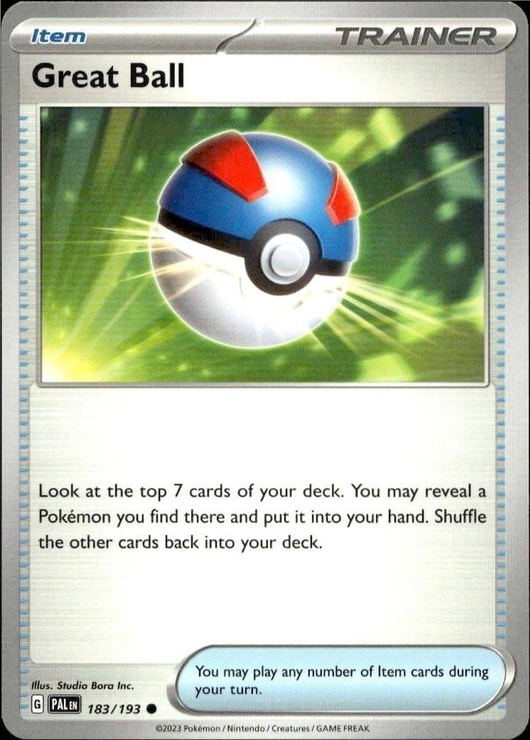 Great Ball 2023 Pokémon Paldea Evolved #183/193 Pokémon Card - Front 2023 Pokémon Paldea Evolved Great Ball #183/193 Pokémon card front