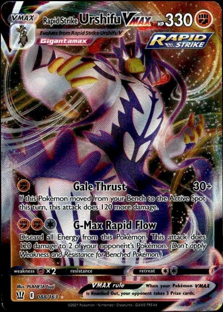 Rapid Strike Urshifu Vmax 2021 Pokémon Battle Styles #088/163 Pokémon Card - Front 2021 Pokémon Battle Styles Rapid Strike Urshifu Vmax #088/163 Pokémon card front