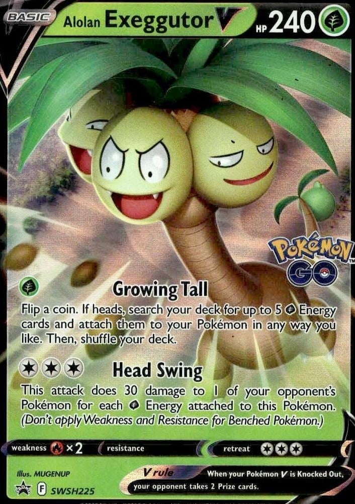 Alolan Exeggutor V 2022 Pokémon Black Star Promos #SWSH225 Pokémon Card - Front 2022 Pokémon Black Star Promos Alolan Exeggutor V #SWSH225 Pokémon card front
