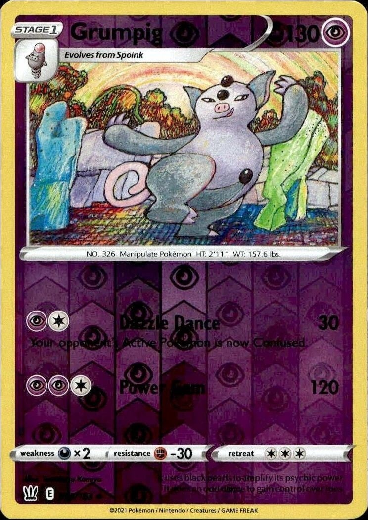 Grumpig 2021 Pokémon Chilling Reign #056/163 Pokémon Card - Front 2021 Pokémon Chilling Reign Grumpig #069/198 Pokémon card front