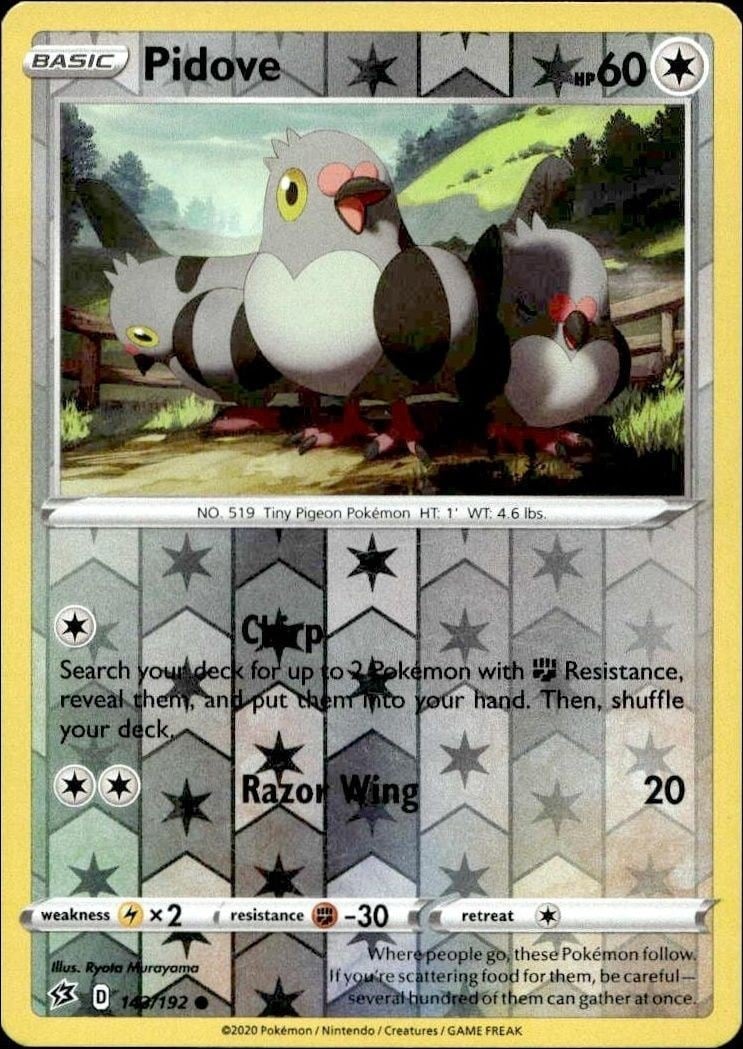 Pidove 2020 Pokémon Rebel Clash #143/192 Pokémon Card - Front 2020 Pokémon Rebel Clash Pidove #143/192 Pokémon card front