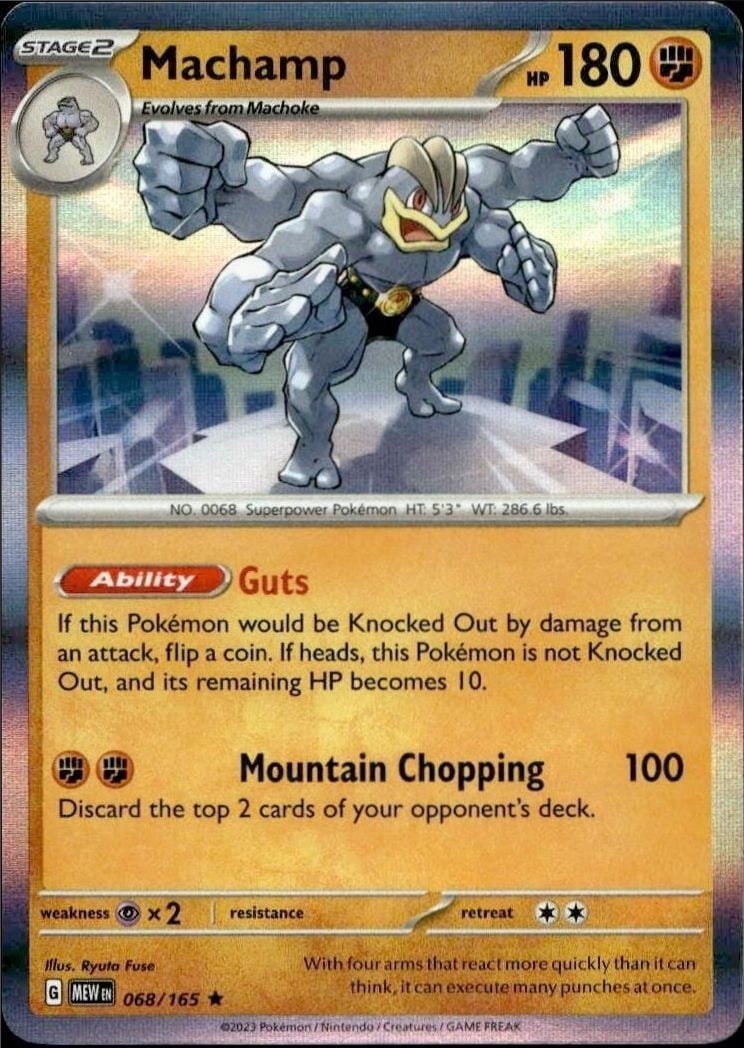 Machamp 2023 Pokémon 151 #068/165 Pokémon Card - Front 2023 Pokémon 151 Machamp #068/165 Pokémon card front