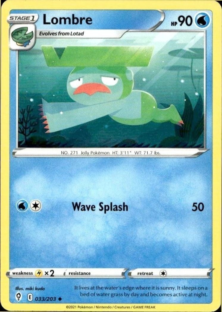 2021 Pokémon Evolving Skies Lombre #033/203 trading card