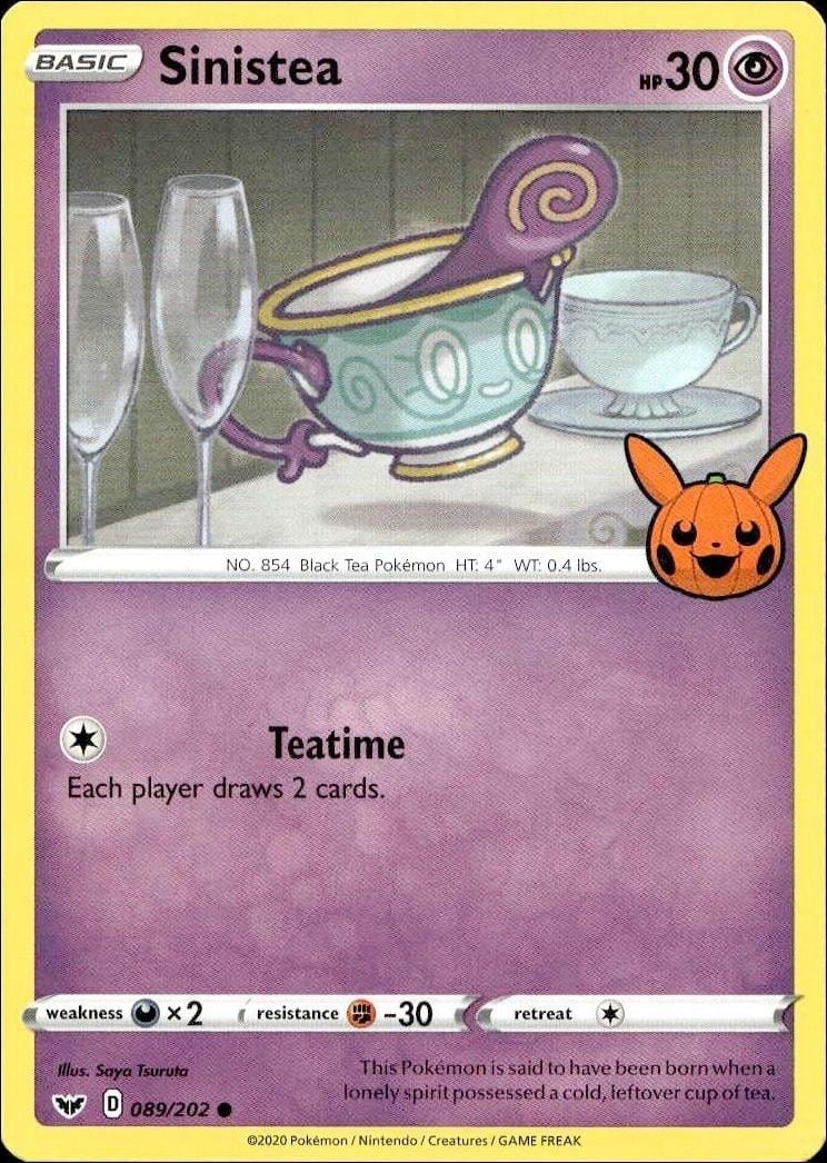 Sinistea 2023 Pokémon Sword & Shield #089/202 Pokémon Card - Front 2023 Pokémon Sword & Shield Sinistea #089/202 Pokémon card front
