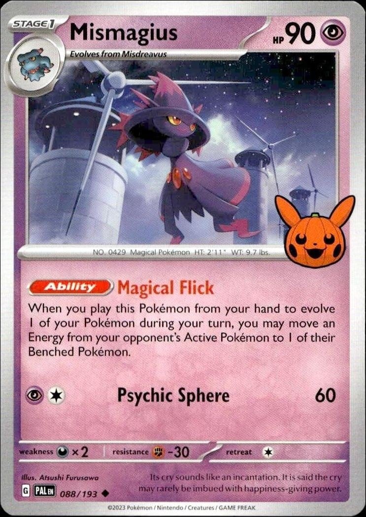 Mismagius 2023 Pokémon Paldea Evolved #088/193 Pokémon Card - Front 2023 Pokémon Paldea Evolved Mismagius #088/193 Pokémon card front