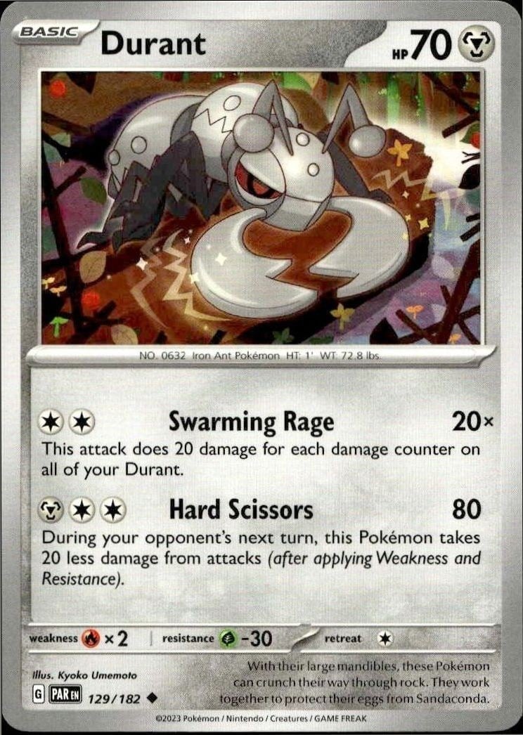 2023 Pokémon Paradox Rift Durant #129/182 trading card