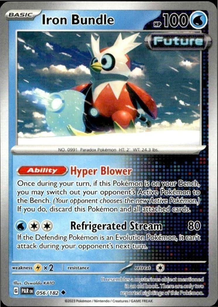Iron Bundle 2023 Pokémon Paradox Rift #056/182 Pokémon Card - Front 2023 Pokémon Paradox Rift Iron Bundle #056/182 Pokémon card front
