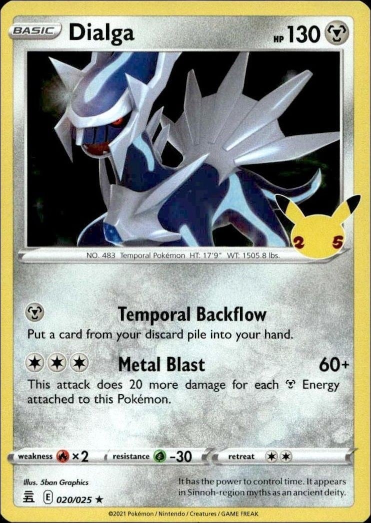 2021 Pokémon Celebrations Dialga #020/025 trading card