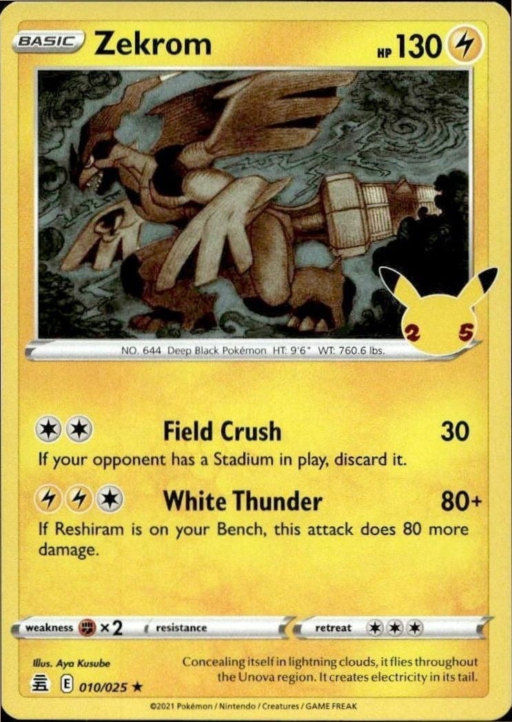 2021 Pokémon Celebrations Zekrom #010/025 trading card