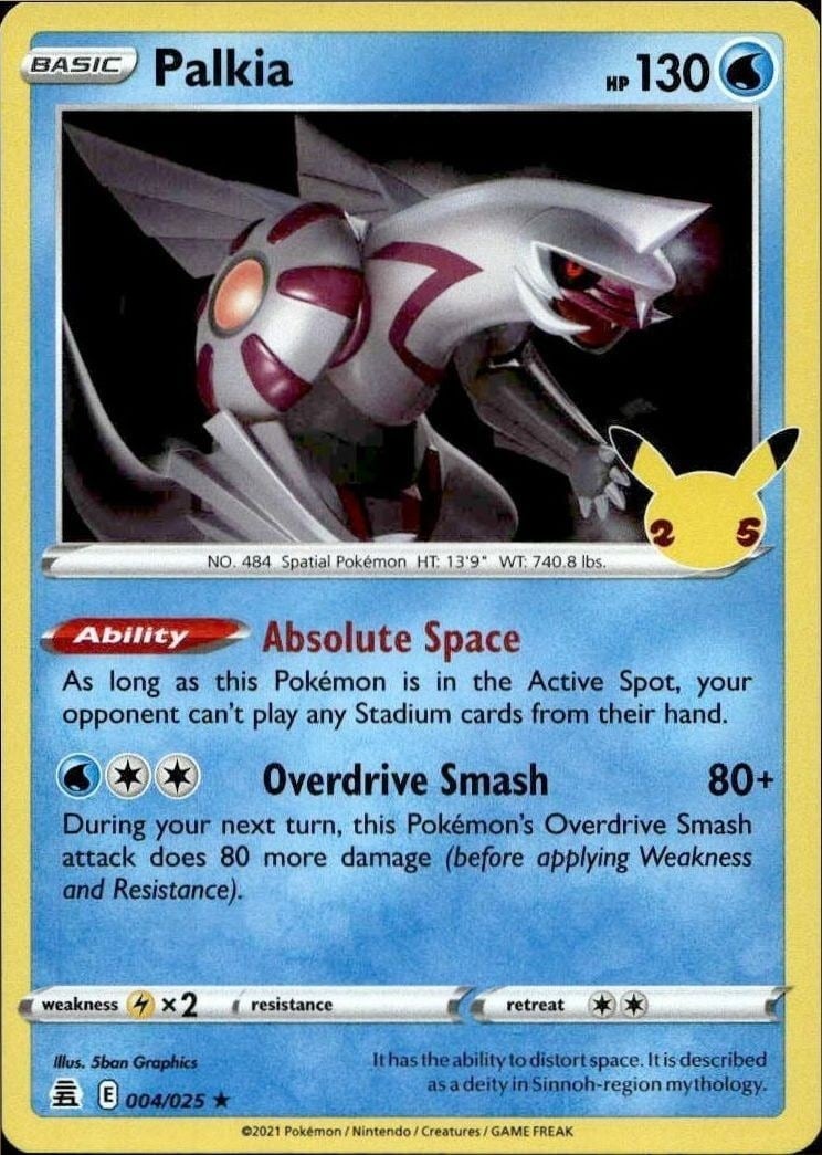2021 Pokémon Celebrations Palkia #004/025 trading card