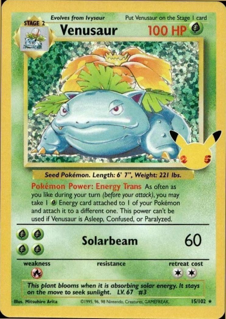 2009 Pokémon Celebrations Venusaur #015/102 trading card