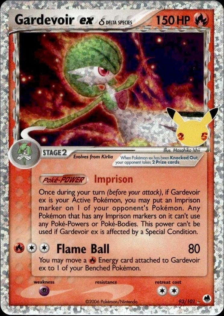 2015 Pokémon Celebrations Gardevoir Ex Δ #093/101 trading card