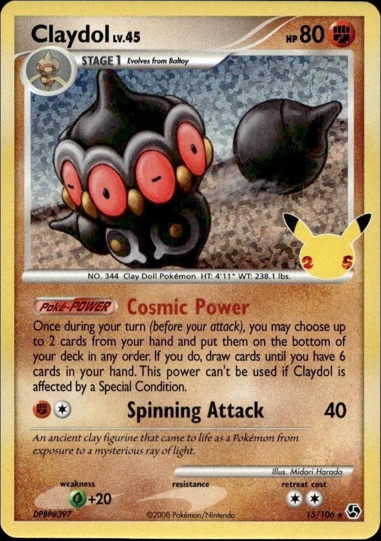 2009 Pokémon Celebrations Claydol #015/106 trading card