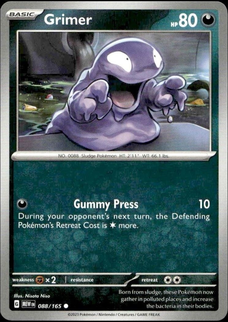Grimer 2023 Pokémon 151 #088/165 Pokémon Card - Front 2023 Pokémon 151 Grimer #088/165 Pokémon card front