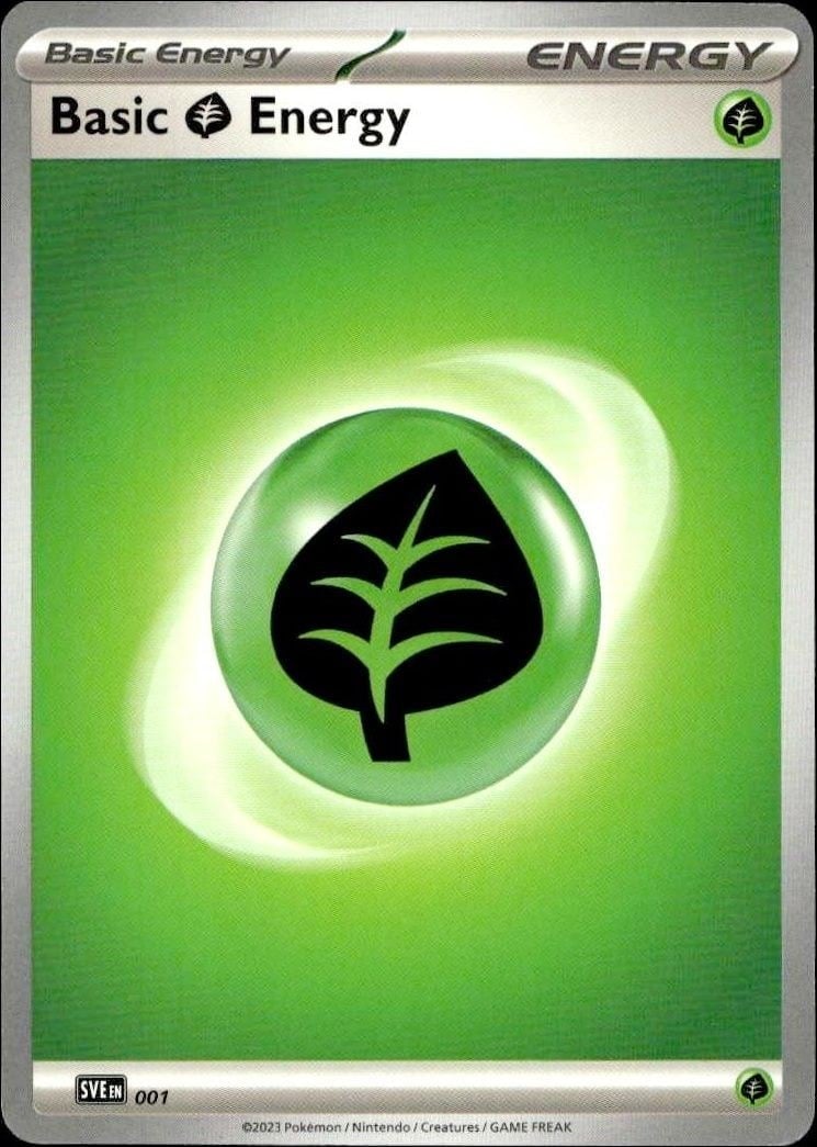 Basic Grass Energy 2023 Pokémon 151 #001/165 Pokémon Card - Front 2023 Pokémon 151 Basic Grass Energy #001/165 Pokémon card front