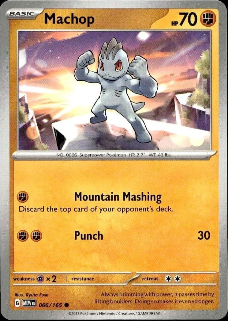 Machop 2023 Pokémon 151 #066/165 Pokémon Card - Front 2023 Pokémon 151 Machop #066/165 Pokémon card front