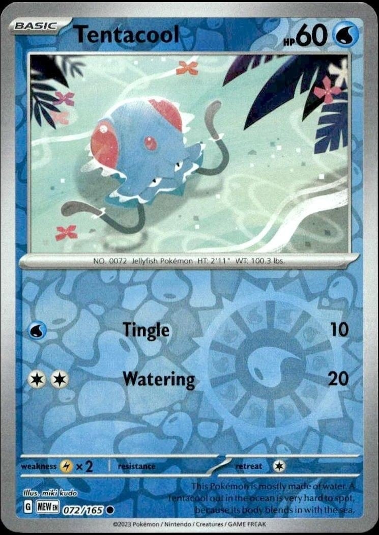2023 Pokémon 151 Tentacool #072/165 trading card