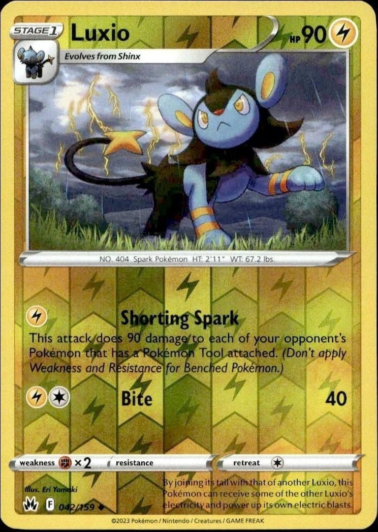 2023 Pokémon Crown Zenith Luxio #042/159 trading card