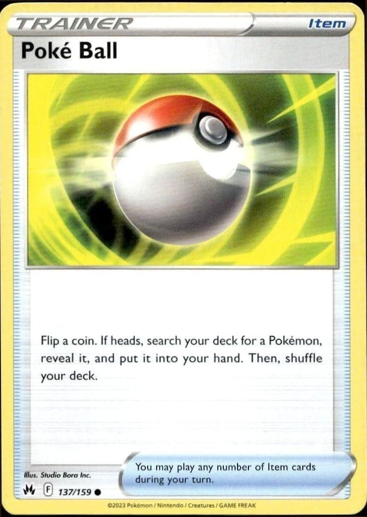 Poké Ball 2023 Pokémon Crown Zenith #137/159 Pokémon Card - Front 2023 Pokémon Crown Zenith Poké Ball #137/159 Pokémon card front