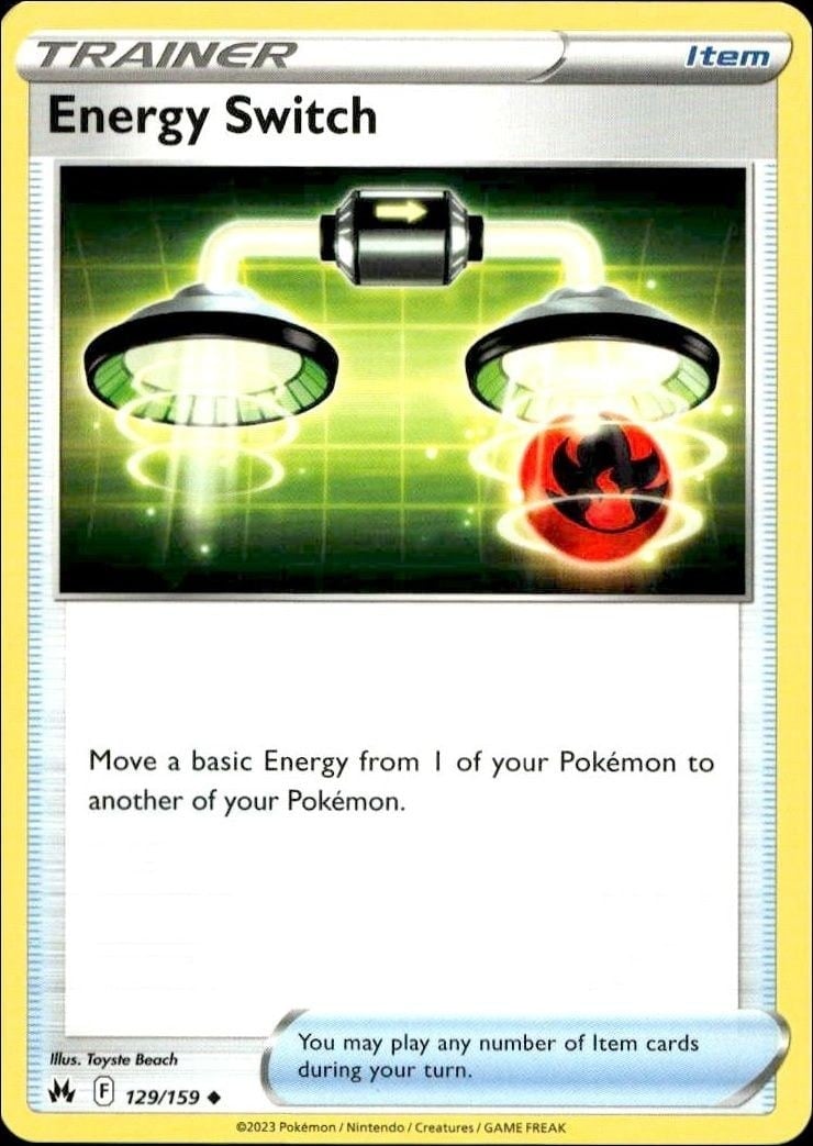 Energy Switch 2023 Pokémon Crown Zenith #129/159 Pokémon Card - Front 2023 Pokémon Crown Zenith Energy Switch #129/159 Pokémon card front