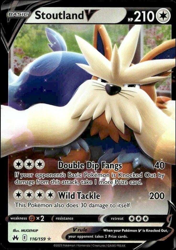 Stoutland V 2023 Pokémon Crown Zenith #116/159 Pokémon Card - Front 2023 Pokémon Crown Zenith Stoutland V #116/159 Pokémon card front