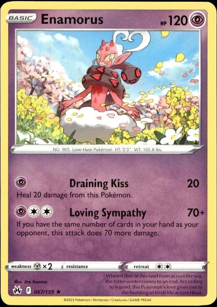 Enamorus 2023 Pokémon Crown Zenith #067/159 Pokémon Card - Front 2023 Pokémon Crown Zenith Enamorus #067/159 Pokémon card front