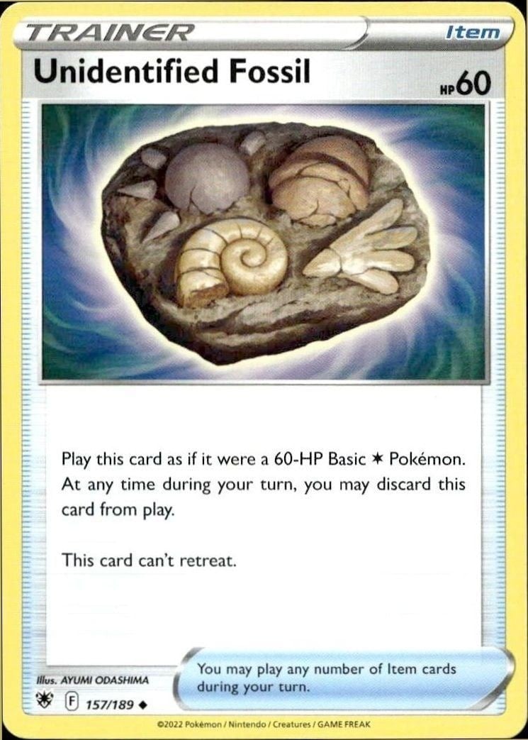 2022 Pokémon Astral Radiance Unidentified Fossil #157/189 trading card