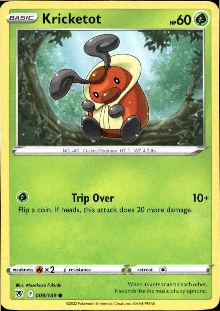 2022 Pokémon Astral Radiance Kricketot #009/189 trading card
