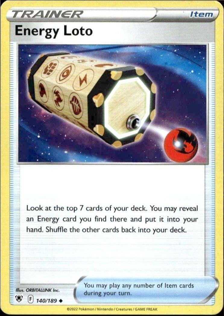 2022 Pokémon Astral Radiance Energy Loto #140/189 trading card