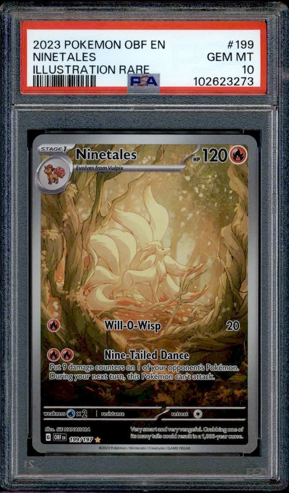 Ninetales 2022 Pokémon Obsidian Flames #199/197 Pokémon Card - Front 2022 Pokémon Obsidian Flames Ninetales #199/197 Pokémon card front