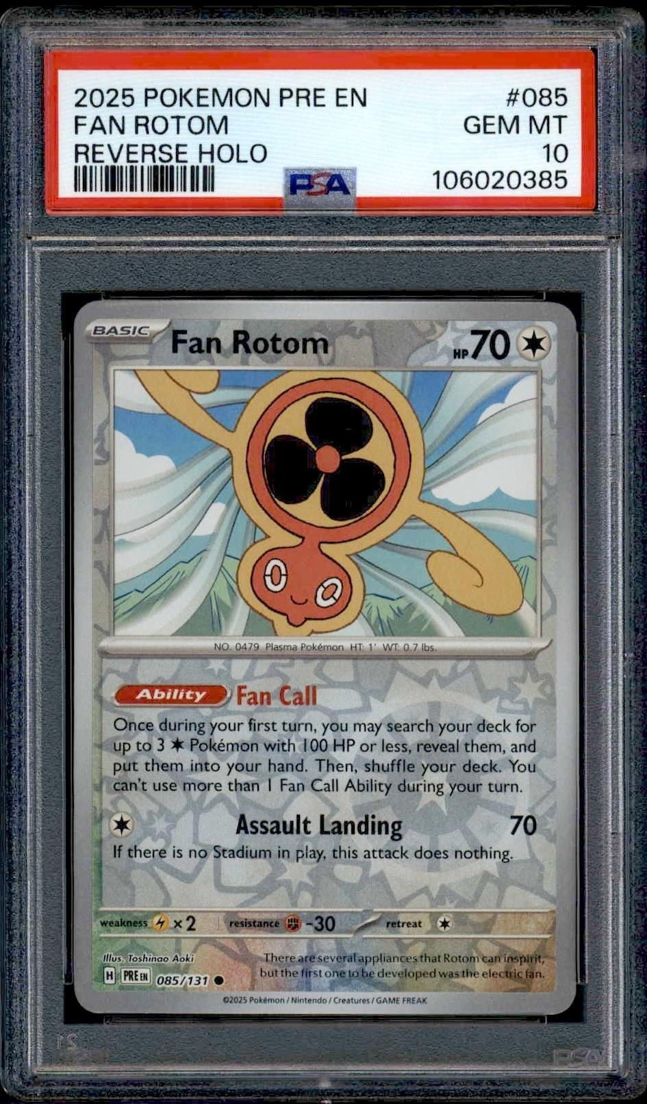 2025 Pokémon Prismatic Evolutions Fan Rotom #085/131 trading card