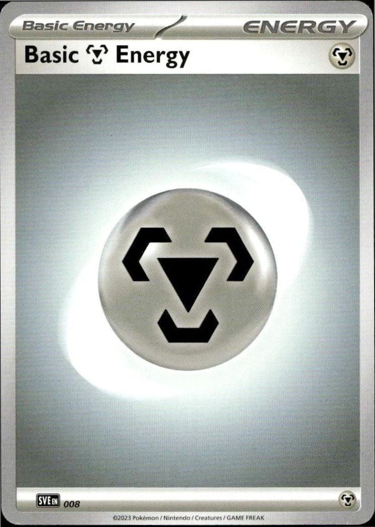 Basic Metal Energy 2023 Pokémon Scarlet & Violet #008/198 Pokémon Card - Front 2023 Pokémon Scarlet & Violet Basic Metal Energy #008/198 Pokémon card front