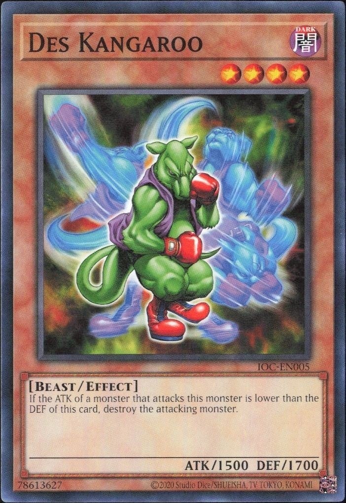 Des Kangaroo 2023 Yu-Gi-Oh! Invasion of Chaos #IOC-EN005 Yu-Gi-Oh! Card - Front 2023 Yu-Gi-Oh! Invasion of Chaos Des Kangaroo #IOC-EN005 Yu-Gi-Oh! card front