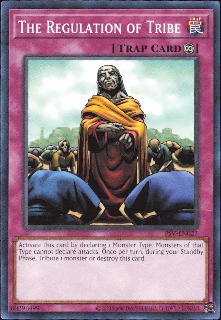 The Regulation Of Tribe 2023 Yu-Gi-Oh! Pharaoh's Servant #PSV-EN027 Yu-Gi-Oh! Card - Front 2023 Yu-Gi-Oh! Pharaoh's Servant The Regulation Of Tribe #PSV-EN027 Yu-Gi-Oh! card front