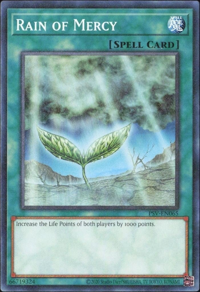 Rain Of Mercy 2023 Yu-Gi-Oh! Pharaoh's Servant #PSV-EN065 Yu-Gi-Oh! Card - Front 2023 Yu-Gi-Oh! Pharaoh's Servant Rain Of Mercy #PSV-EN065 Yu-Gi-Oh! card front