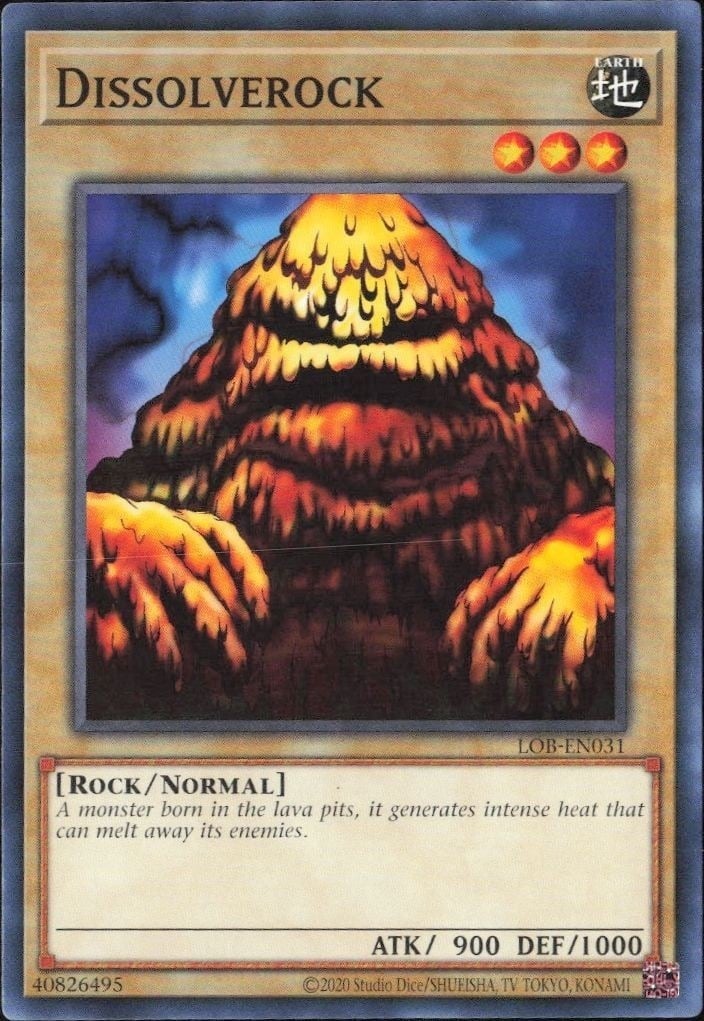 Dissolverock 2023 Yu-Gi-Oh! Legend of Blue Eyes White Dragon #LOB-EN031 Yu-Gi-Oh! Card - Front 2023 Yu-Gi-Oh! Legend of Blue Eyes White Dragon Dissolverock #LOB-EN031 Yu-Gi-Oh! card front