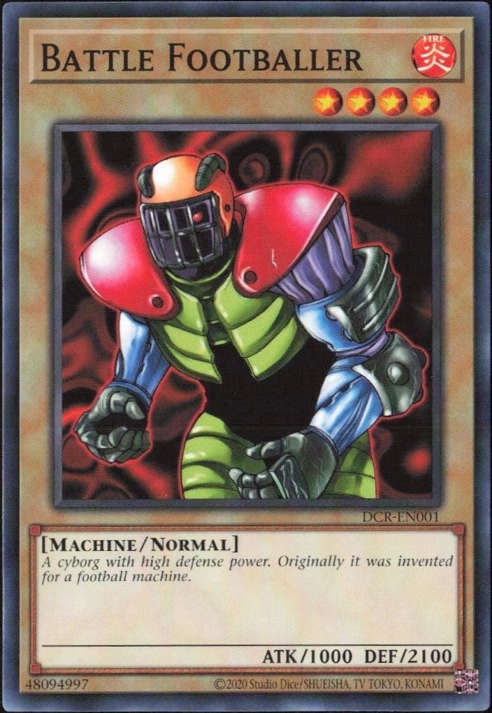 Battle Footballer 2023 Yu-Gi-Oh! Dark Crisis #DCR-EN001 Yu-Gi-Oh! Card - Front 2023 Yu-Gi-Oh! Dark Crisis Battle Footballer #DCR-EN001 Yu-Gi-Oh! card front