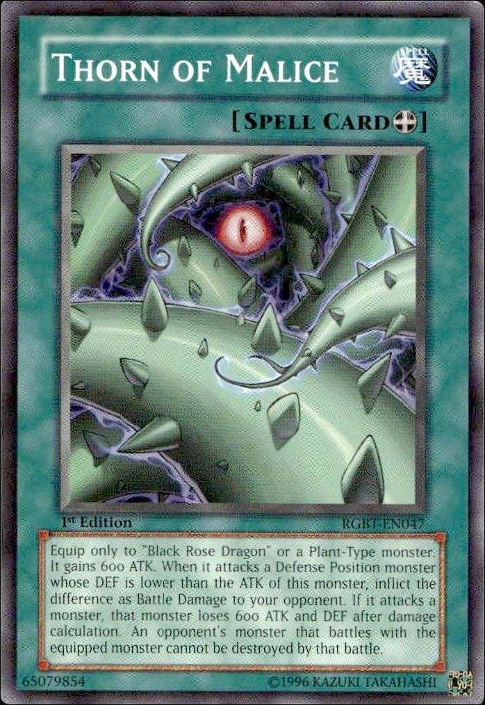 2009 Yu-Gi-Oh Raging Battle Thorn of Malice #RGBT-EN047 trading card