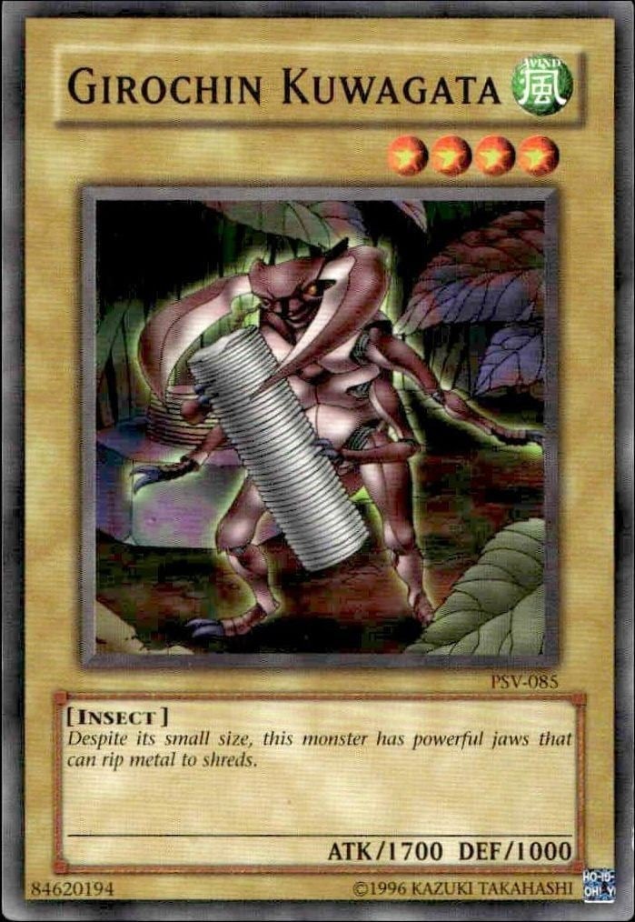 2002 Yu-Gi-Oh Pharaoh's Servant Girochin Kuwagata #PSV-085 trading card