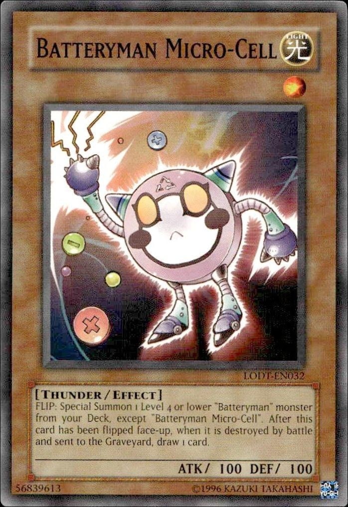 2008 Yu-Gi-Oh Light of Destruction Batteryman Micro-Cell #LODT-EN032 trading card
