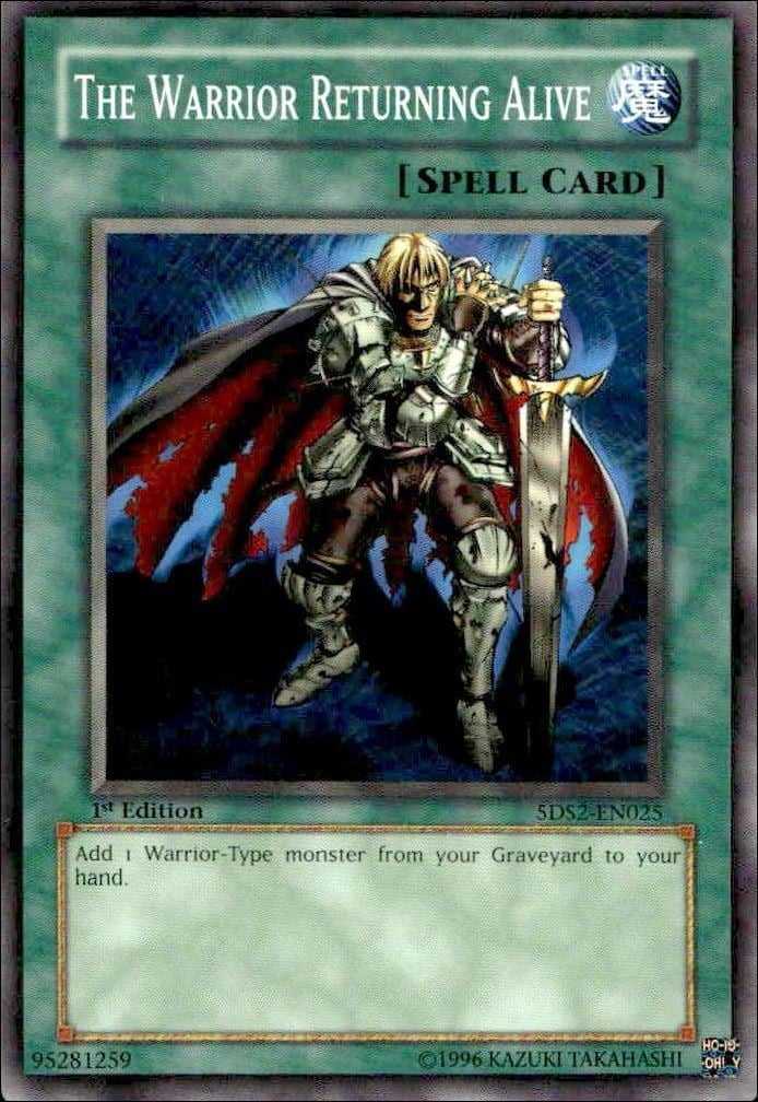 The Warrior Returning Alive 2003 Yu-Gi-Oh! Legacy of Darkness #LOD-EN030 Yu-Gi-Oh! Card - Front 2003 Yu-Gi-Oh! Legacy of Darkness The Warrior Returning Alive #LOD-EN030 Yu-Gi-Oh! card front