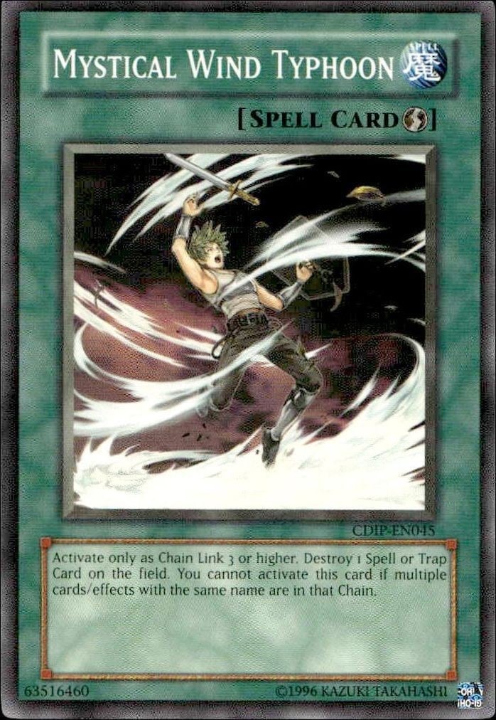 2006 Yu-Gi-Oh Cyberdark Impact Mystical Wind Typhoon #CDIP-EN045 trading card